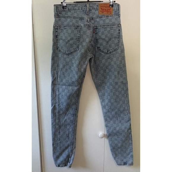 Levi's 512 Slim Taper Fit Stretch Mens Size 30/32 Jeans Blue Checkered - Picture 4 of 4